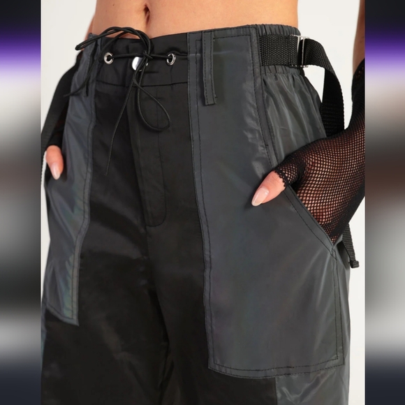 Time 2 Get Lit Rainbow Reflective Rave Cargo Joggers - Picture 3 of 5